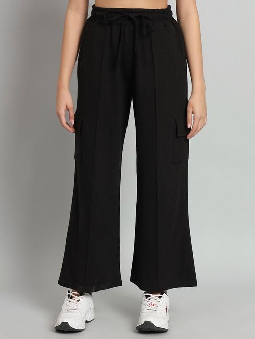 women solid mid rise track pant - 21762249 - Standard Image - 0