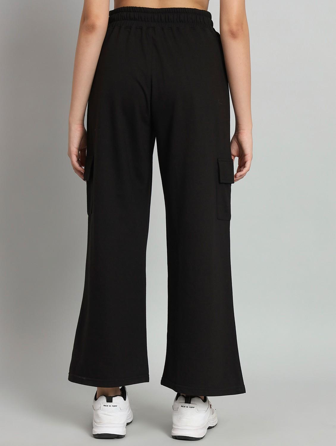 women solid mid rise track pant - 21762249 - Standard Image - 1