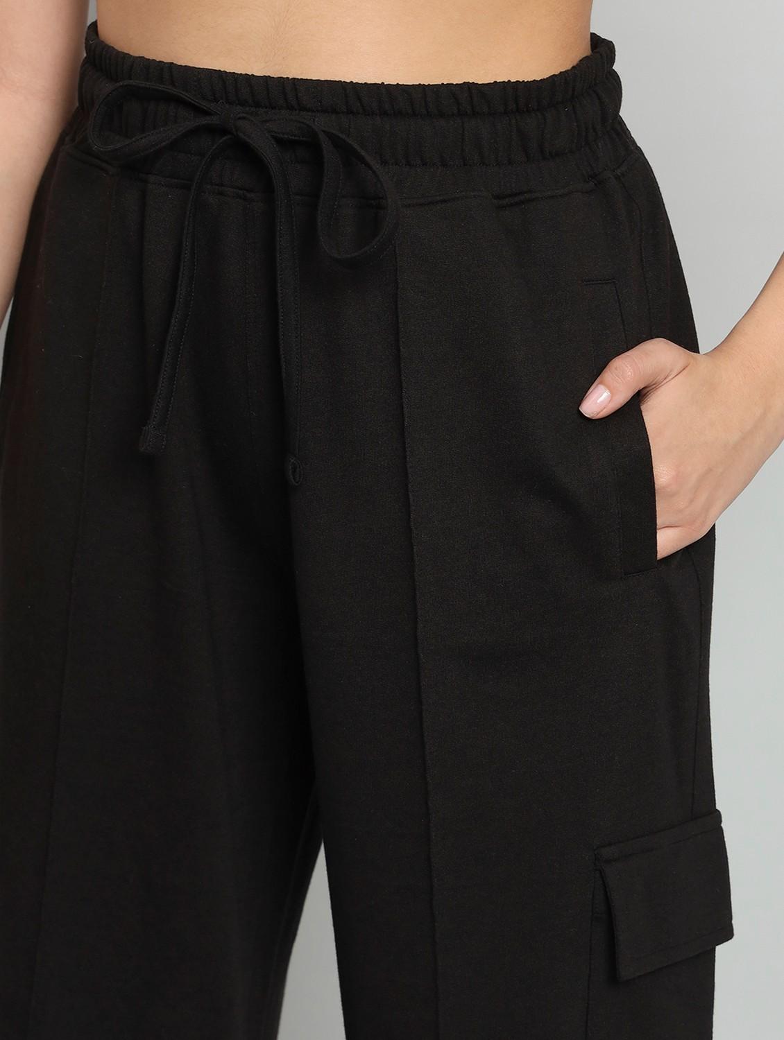 women solid mid rise track pant - 21762249 - Standard Image - 4