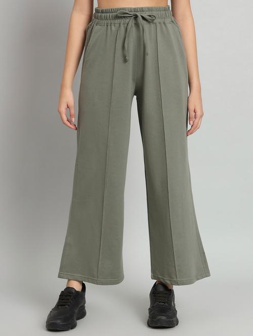 women solid mid rise track pant - 21762250 -  Standard Image - 0