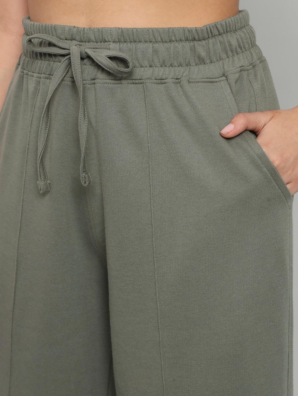 women solid mid rise track pant - 21762250 - Standard Image - 4