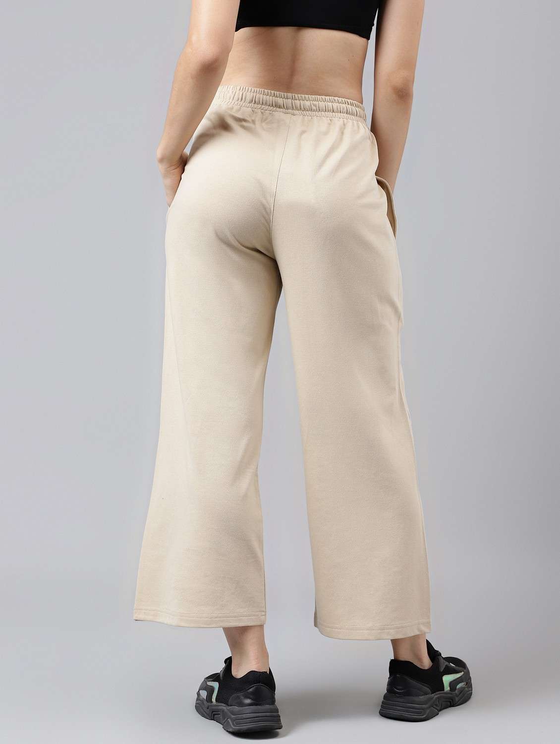 women solid mid rise track pant - 21762261 - Standard Image - 1