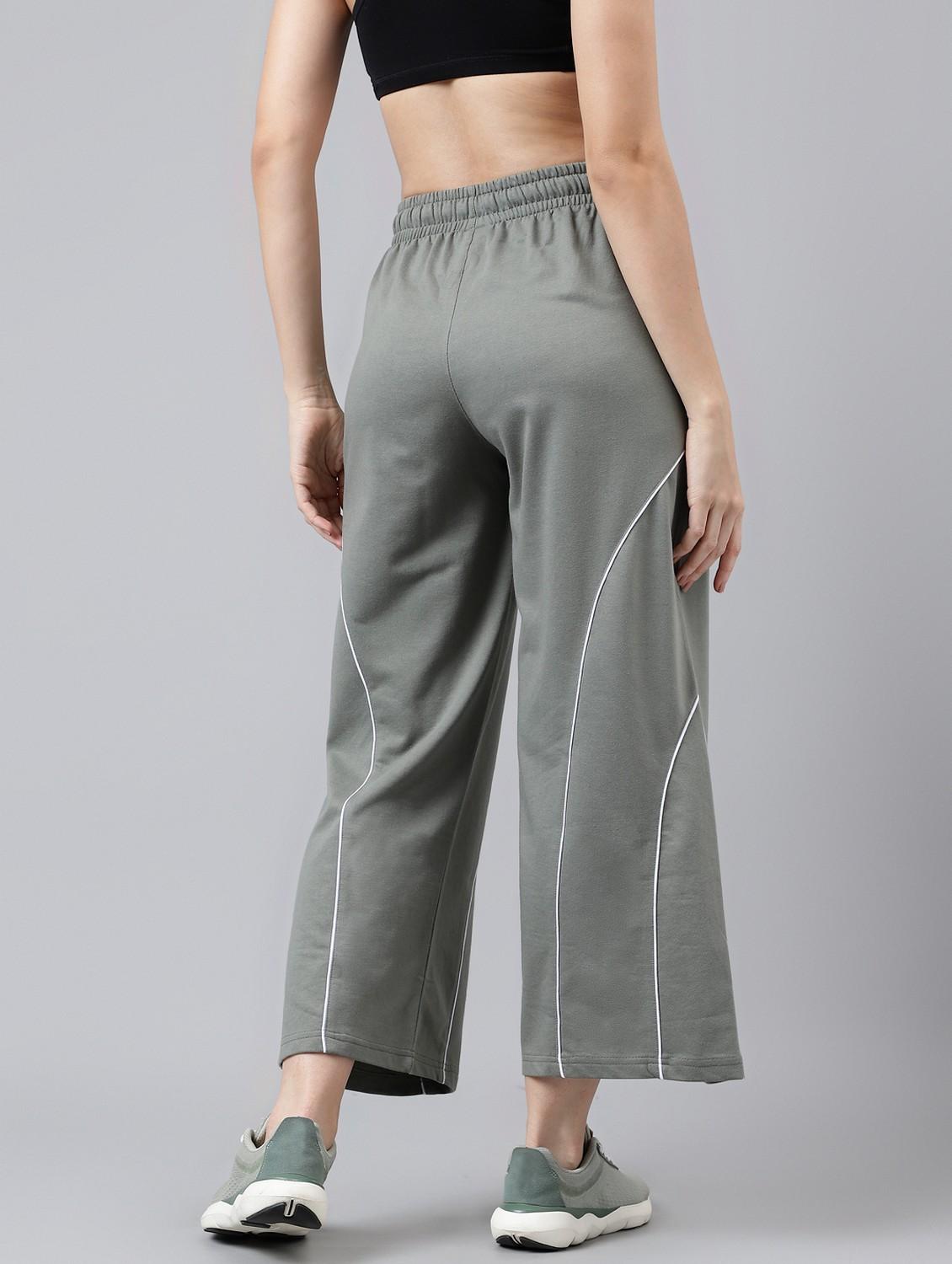 women solid mid rise track pant - 21762270 - Standard Image - 1