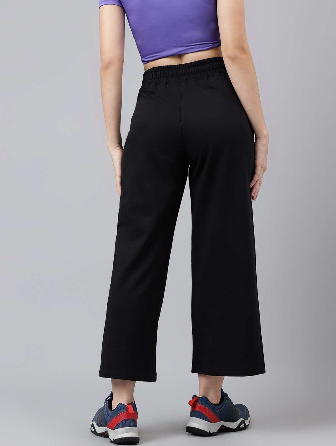 women solid mid rise track pant - 21762274 - Standard Image - 1