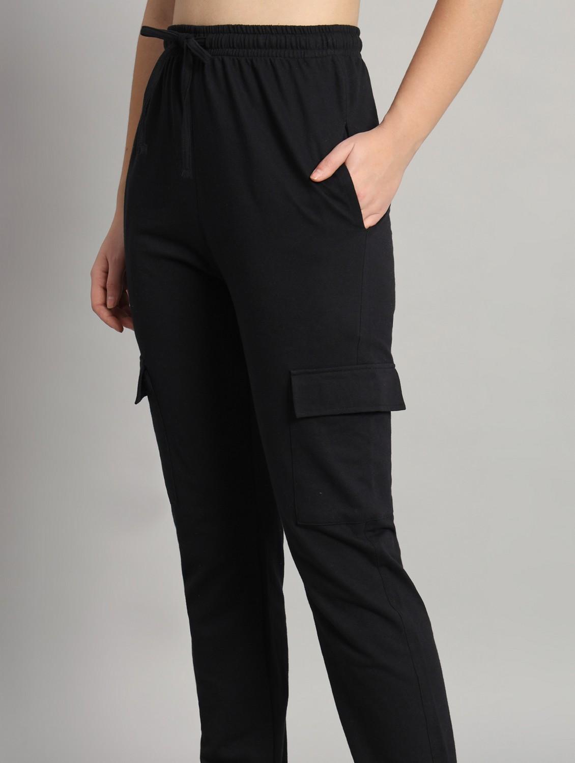women solid mid rise cargo - 21762283 - Standard Image - 4