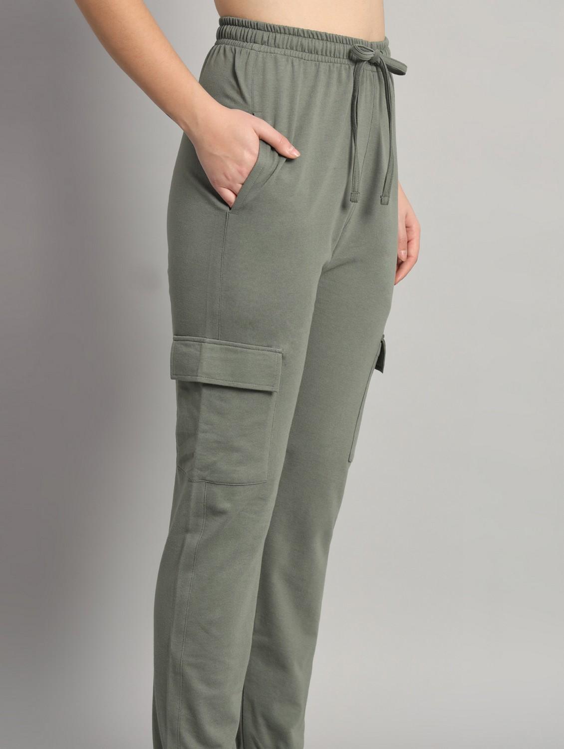 women solid mid rise cargo - 21762284 - Standard Image - 4