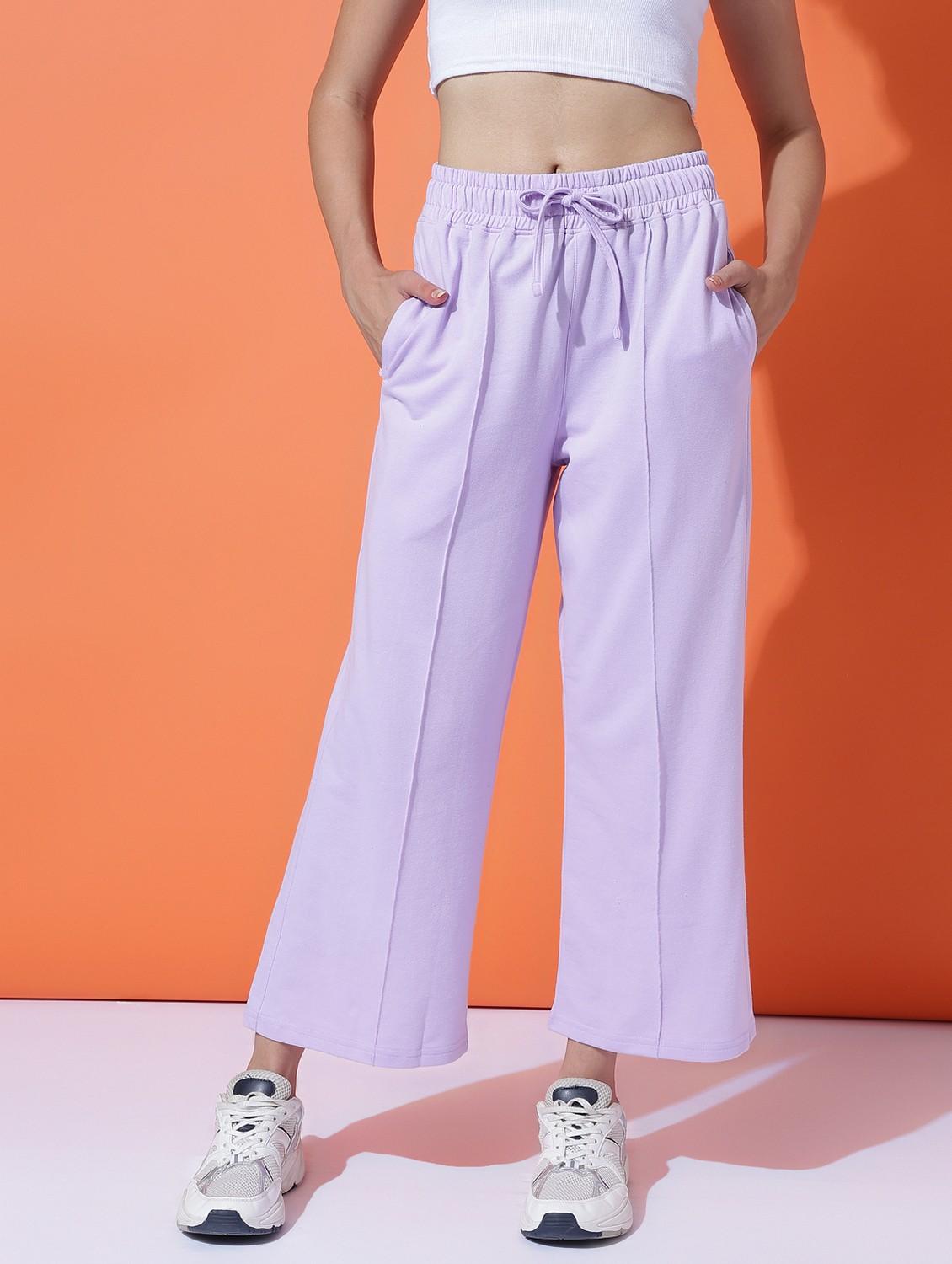 women solid mid rise track pant