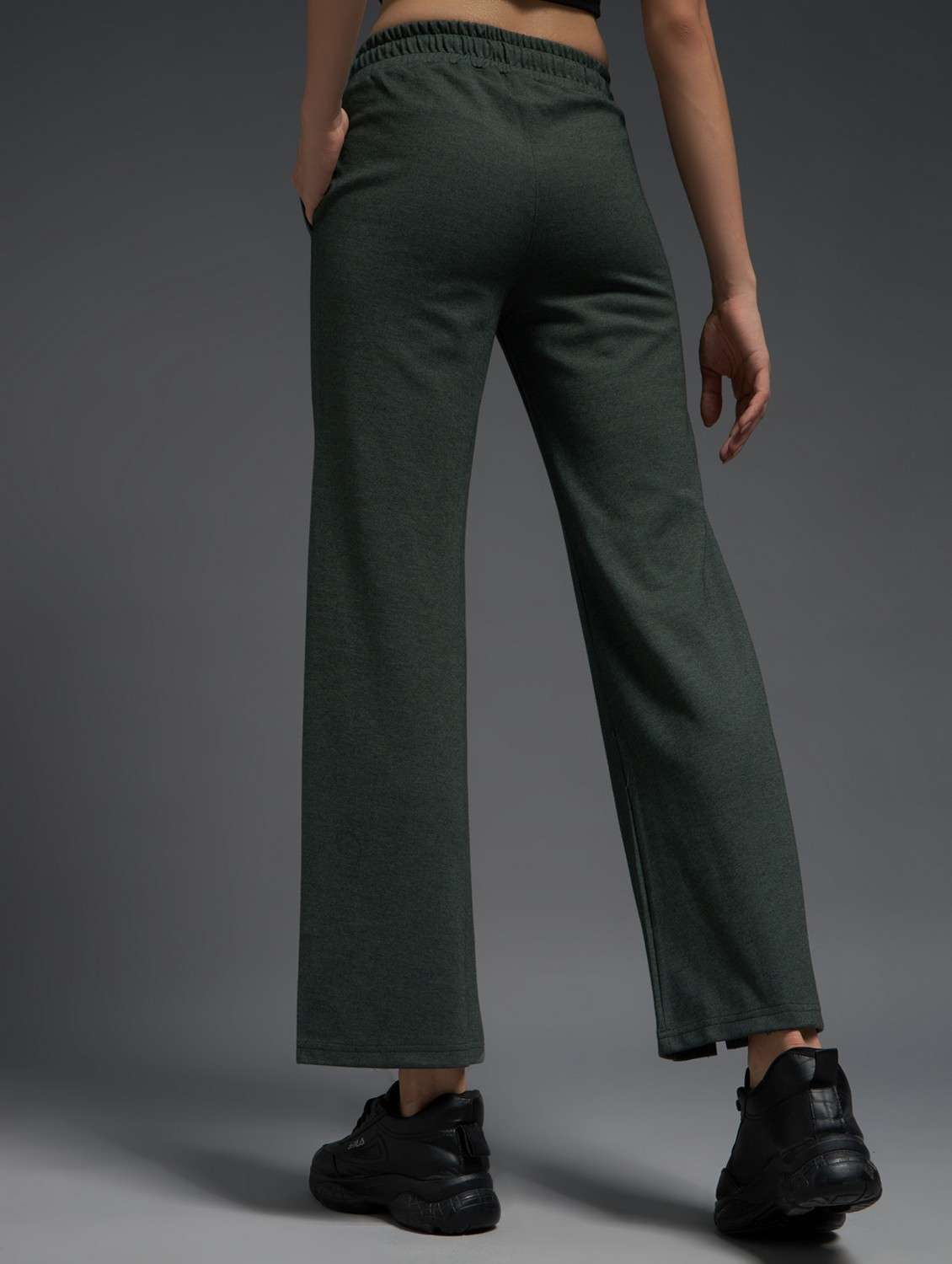 women solid mid rise track pant - 21762313 -  Standard Image - 1