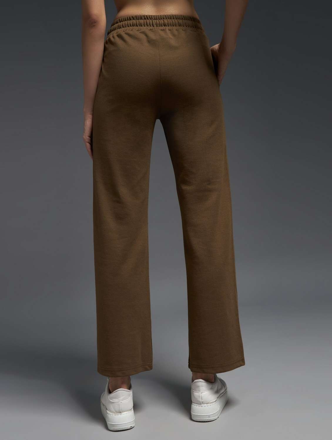 women solid mid rise track pant - 21762321 -  Standard Image - 1