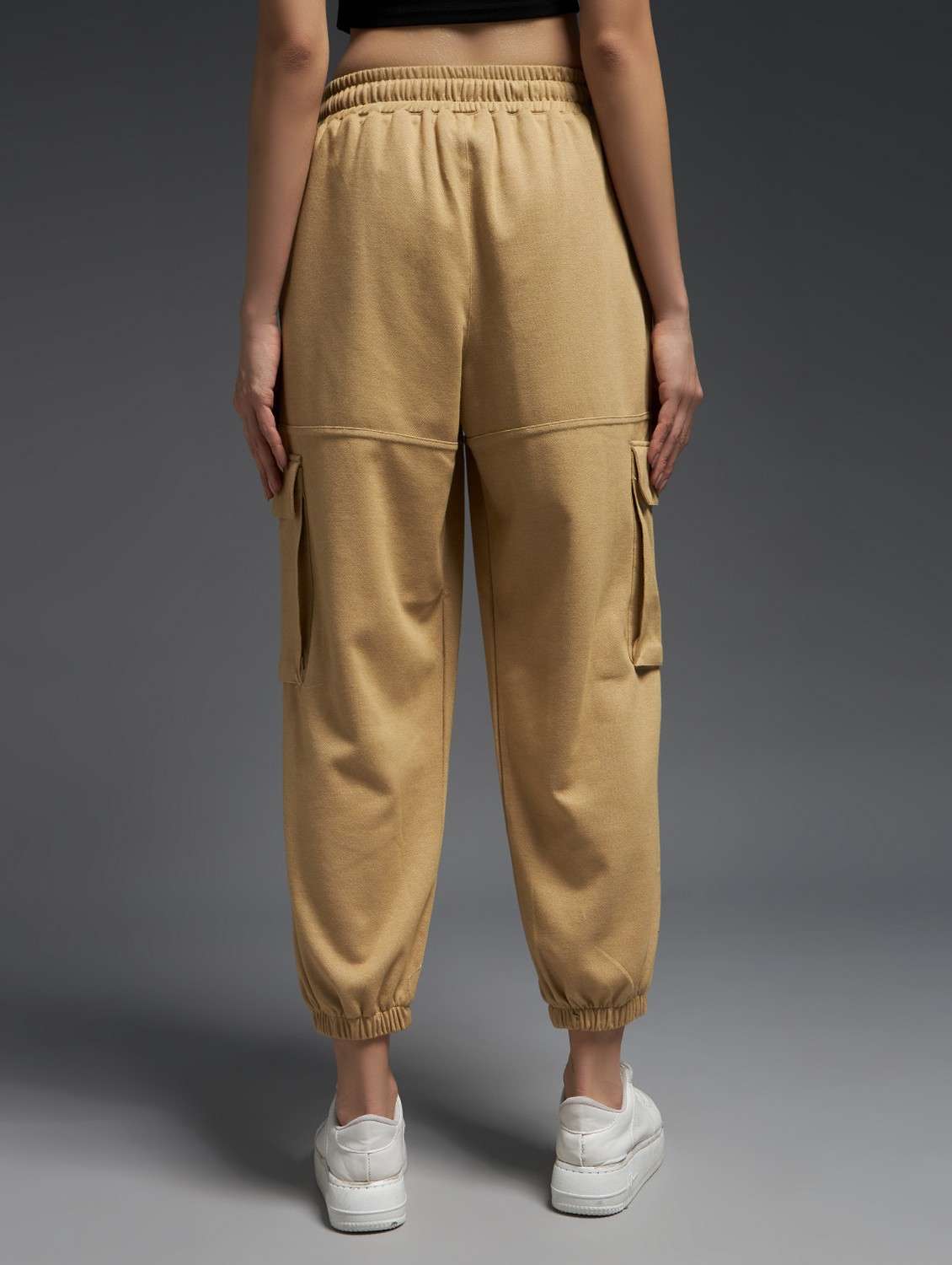 women solid mid rise cargo - 21762331 -  Standard Image - 1