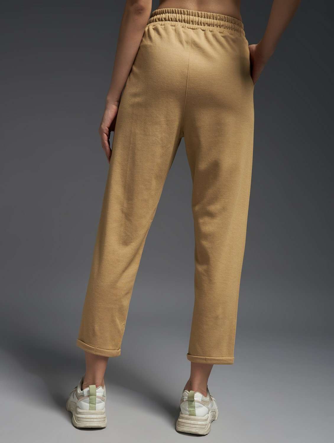 women solid mid rise track pant - 21762336 -  Standard Image - 1
