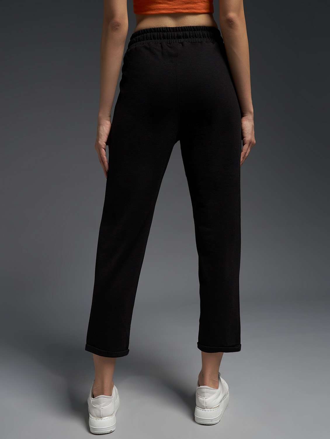 women solid mid rise track pant - 21762337 -  Standard Image - 1