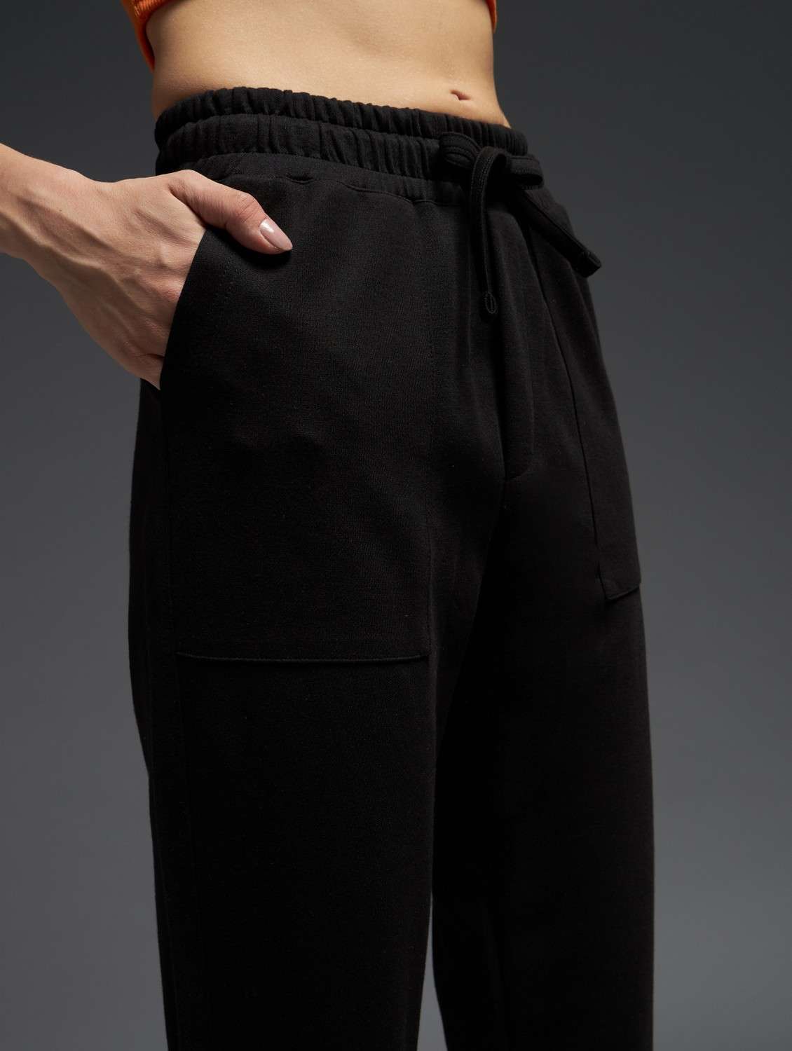 women solid mid rise track pant - 21762337 -  Standard Image - 4