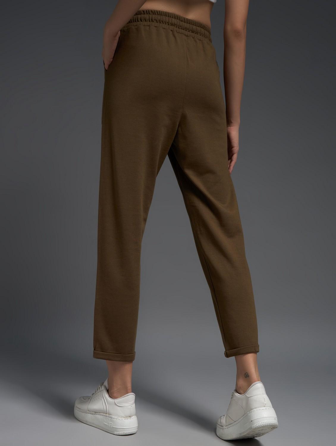 women solid mid rise track pant - 21762341 -  Standard Image - 1