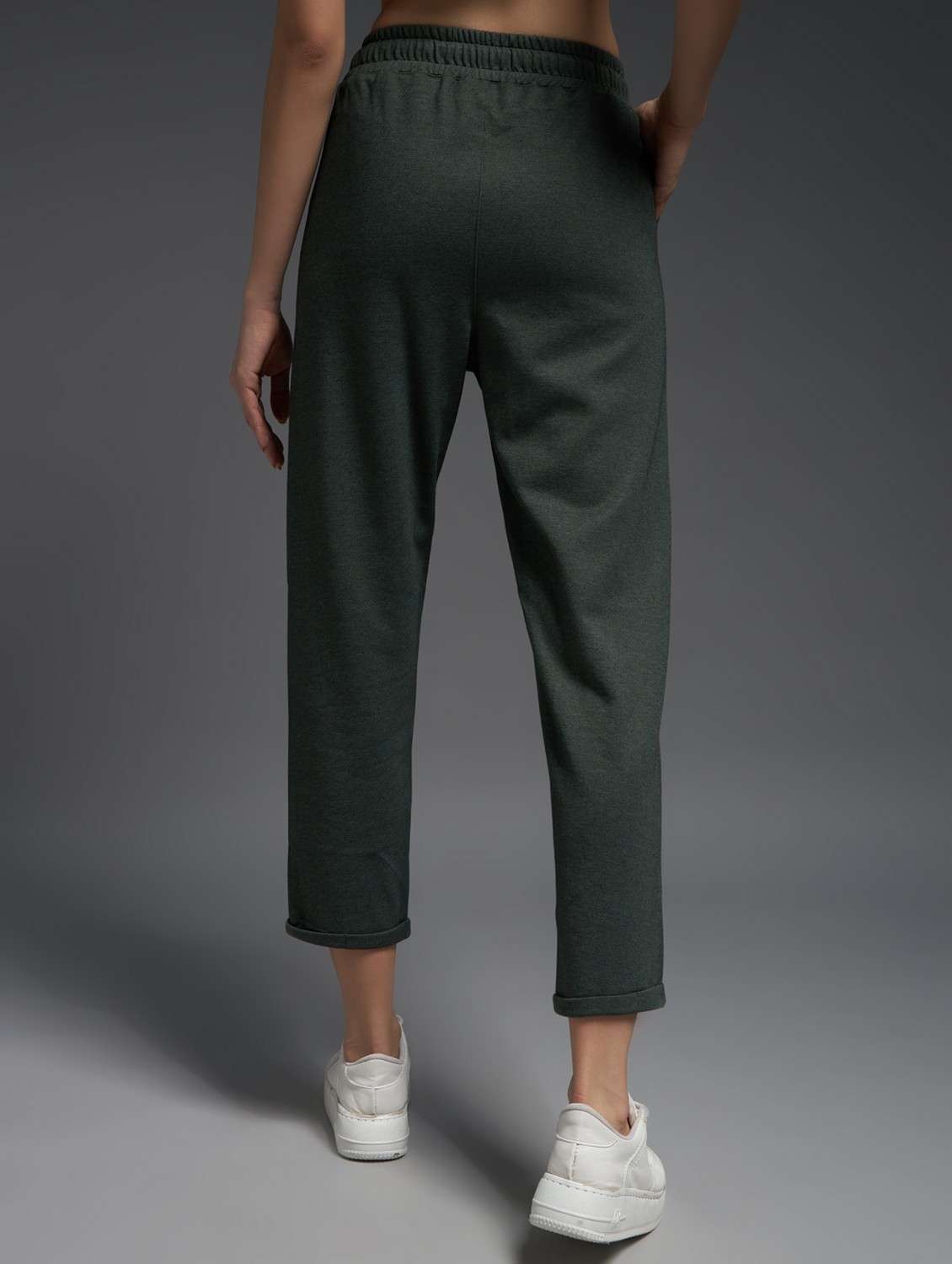 women solid mid rise track pant - 21762343 -  Standard Image - 1