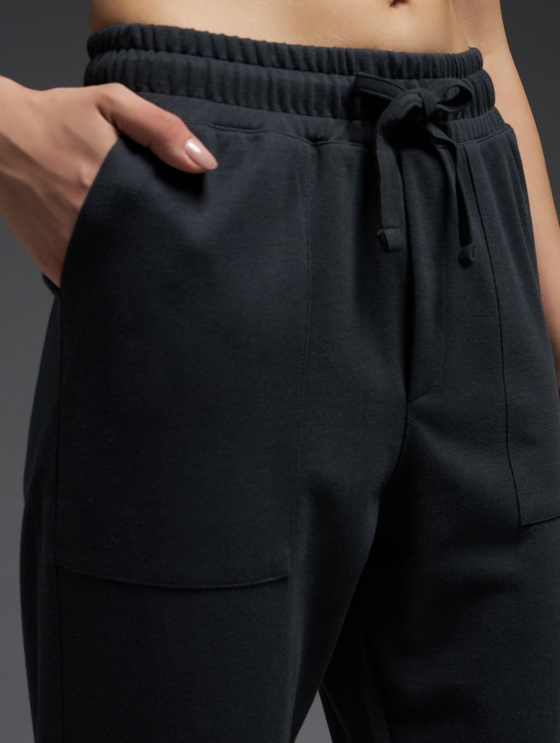 women solid mid rise track pant - 21762346 - Standard Image - 4