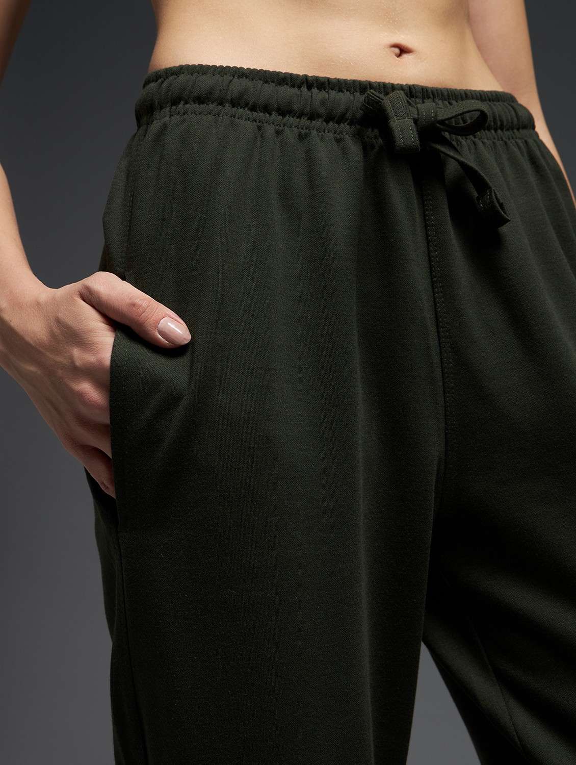 women solid mid rise track pant - 21762347 -  Standard Image - 4