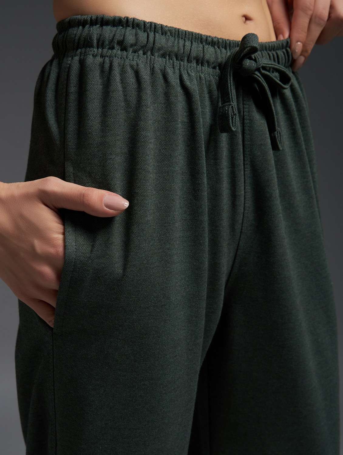 women solid mid rise track pant - 21762348 -  Standard Image - 4