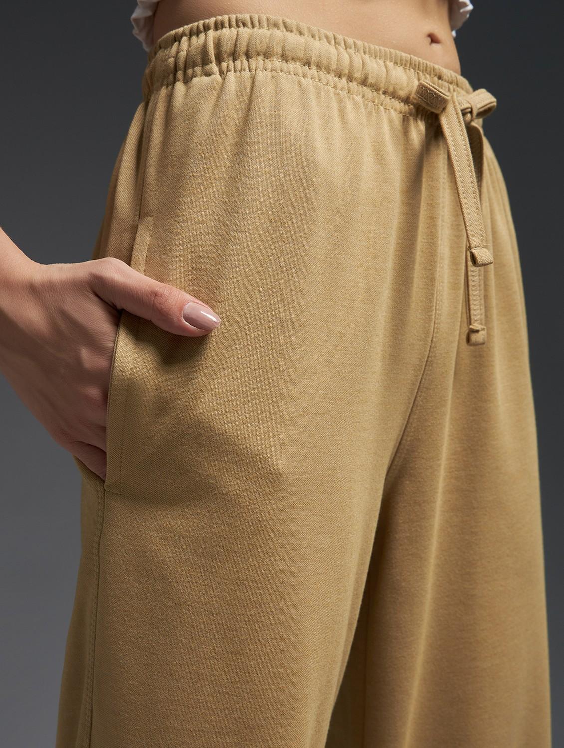 women solid mid rise track pant - 21762354 - Standard Image - 4