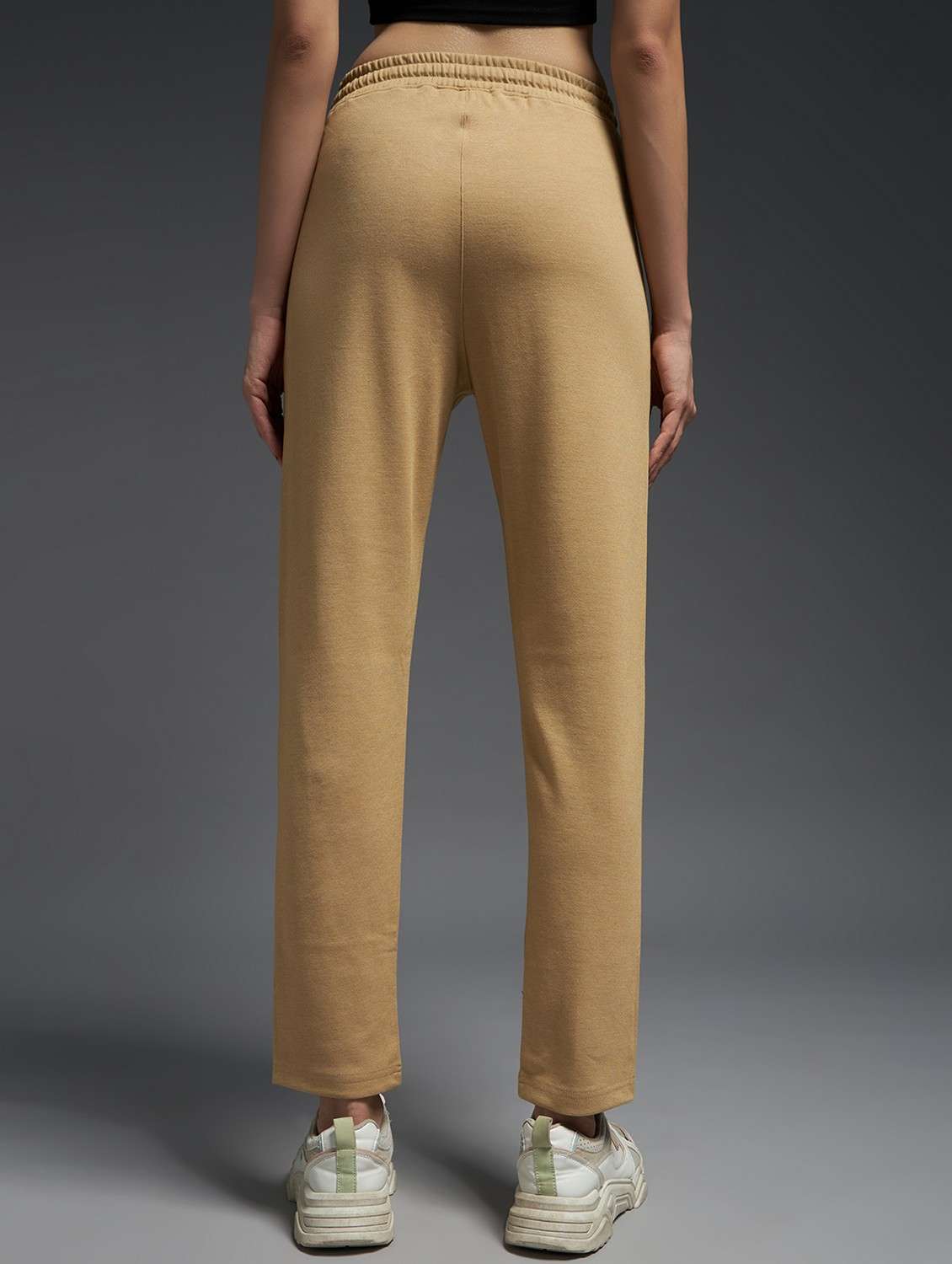 women solid mid rise track pant - 21762357 -  Standard Image - 1