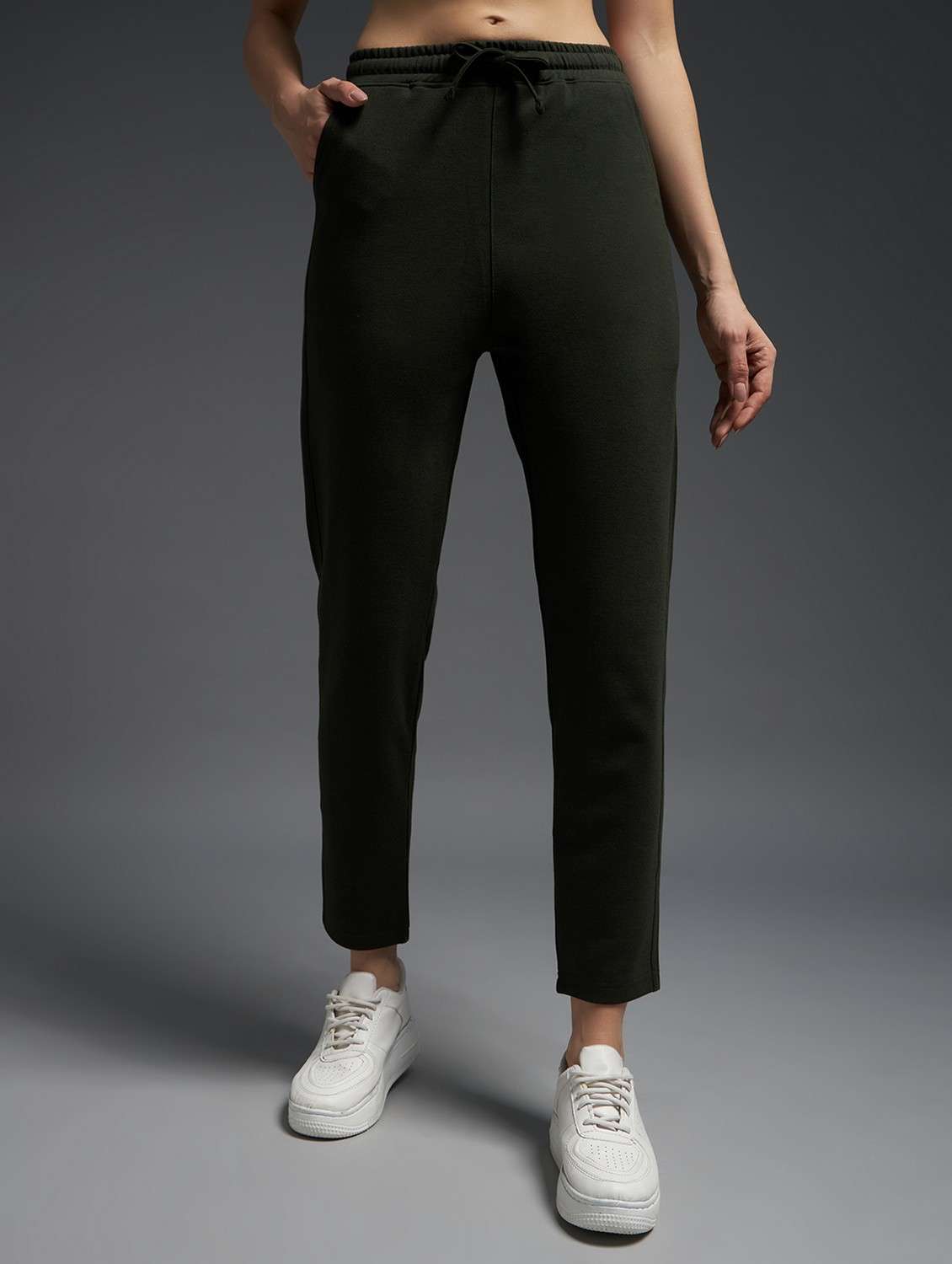 women solid mid rise track pant - 21762359 - Zoom Image - 0