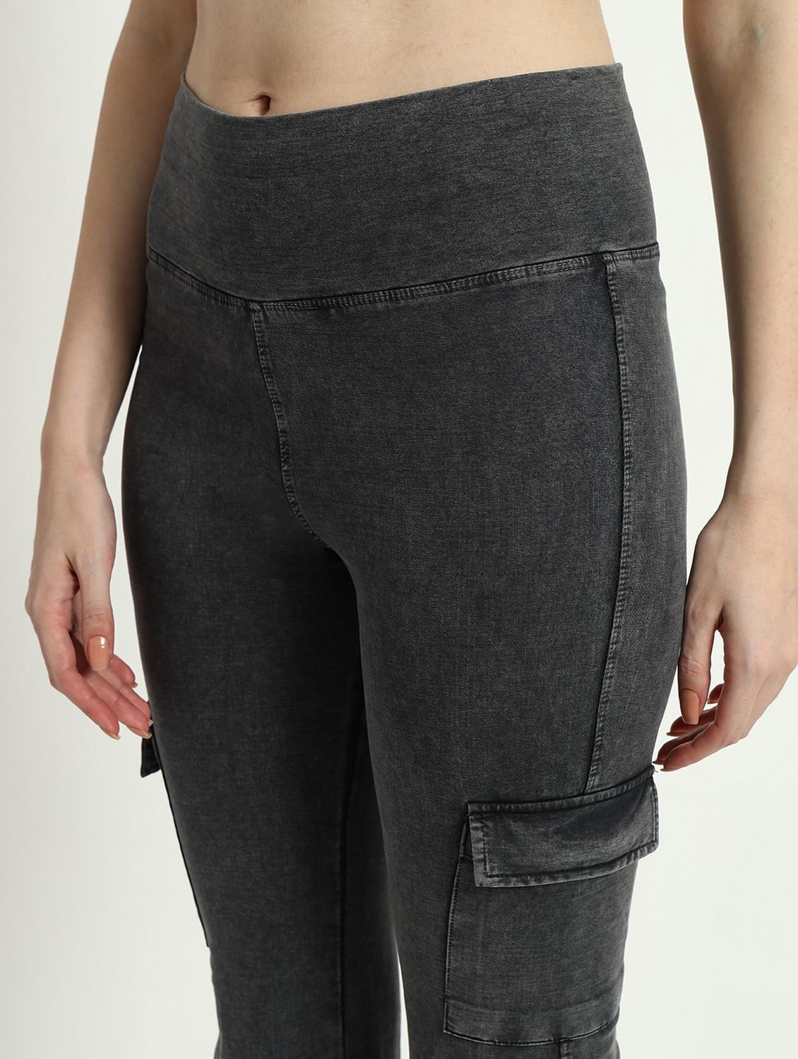 women solid high rise cargo - 21762364 - Standard Image - 4