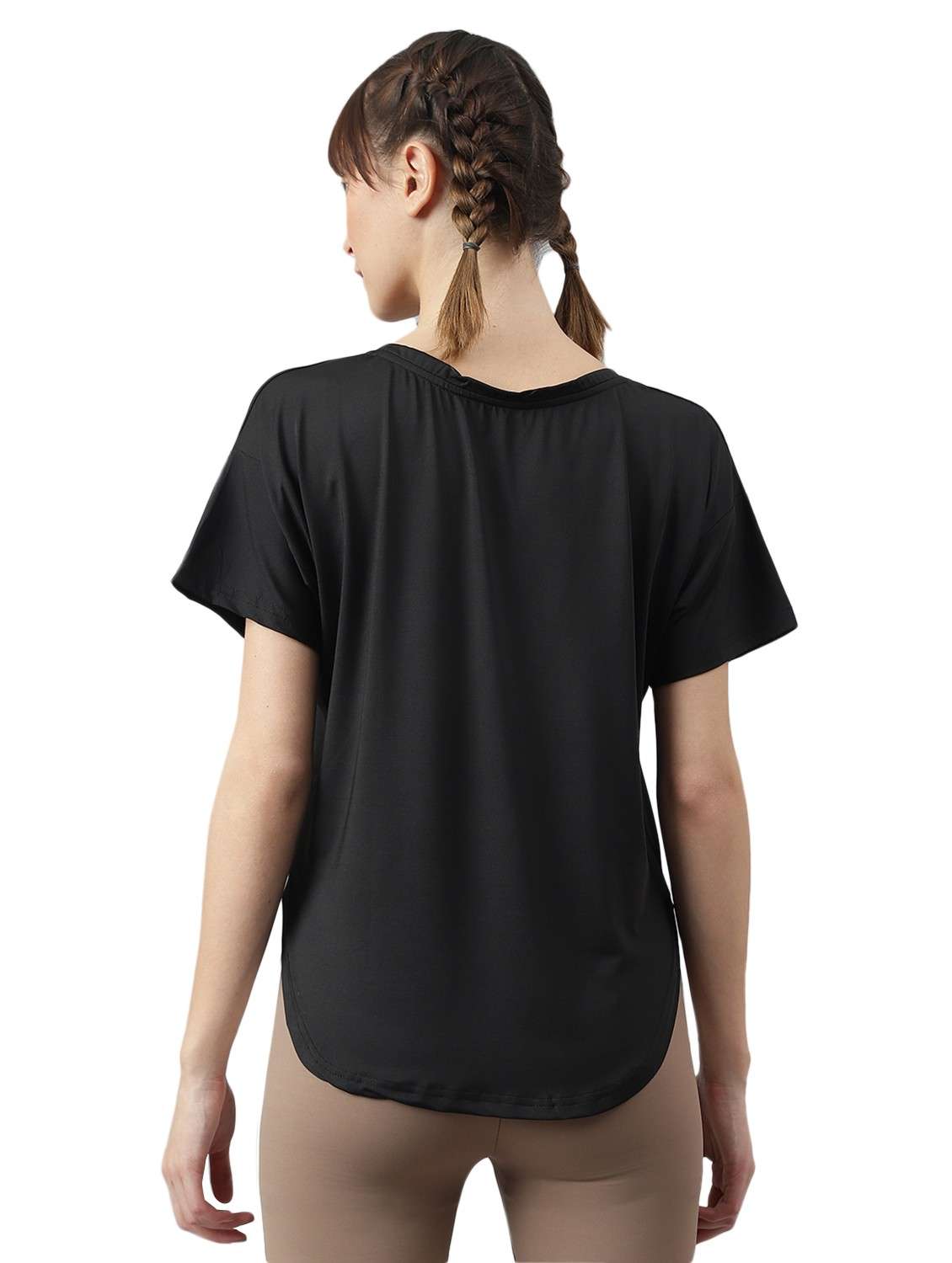 black polyester typography t-shirt active wear - 21762367 -  Standard Image - 1