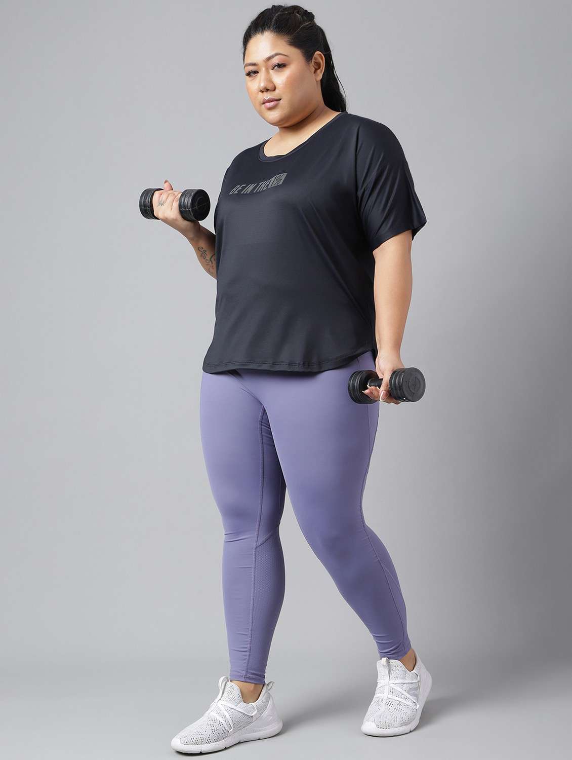 women black typographic round neck t-shirt - 21762460 -  Standard Image - 4