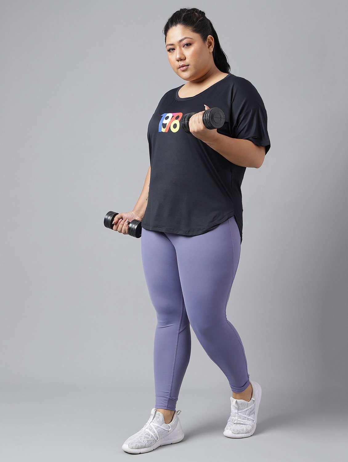 women black typographic round neck t-shirt - 21762469 -  Standard Image - 4