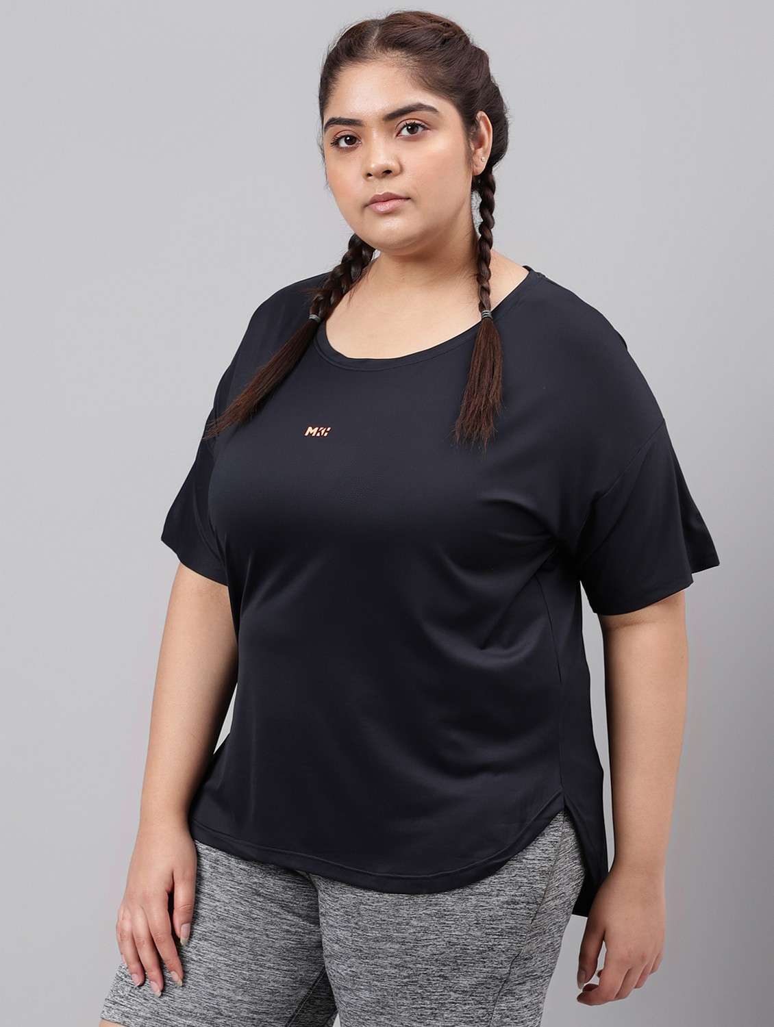 women plus size solid dri-fit sports t-shirt - 21762471 -  Standard Image - 1