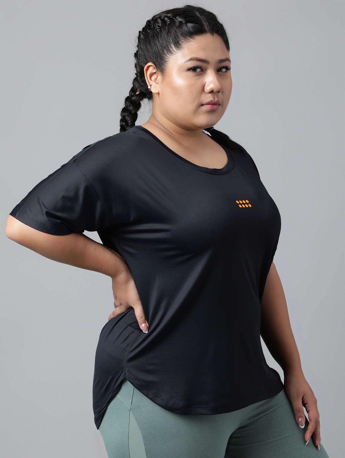 women plus size solid dri-fit sports t-shirt - 21762474 -  Standard Image - 1