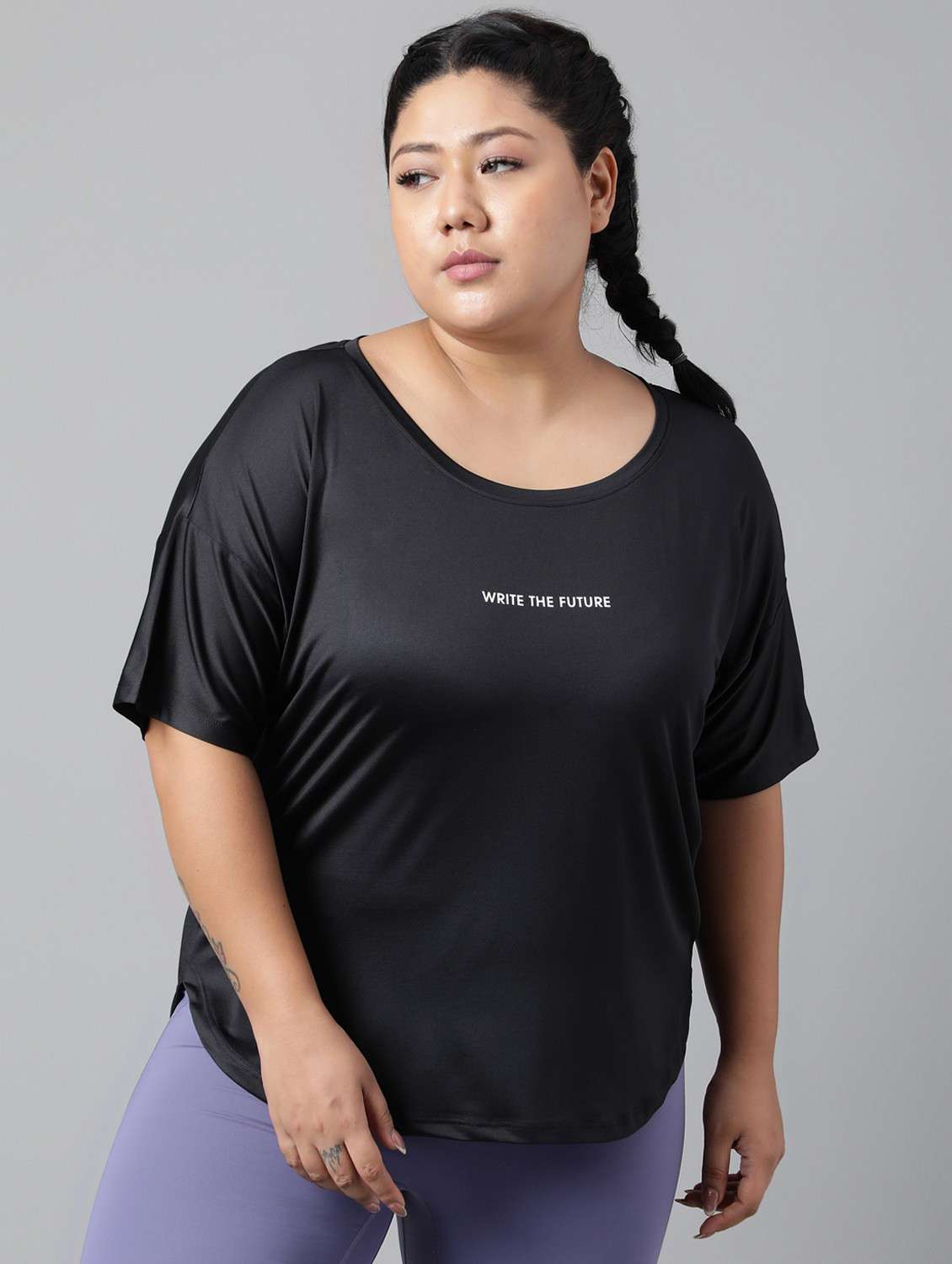 women plus size printed dri-fit sports t-shirt