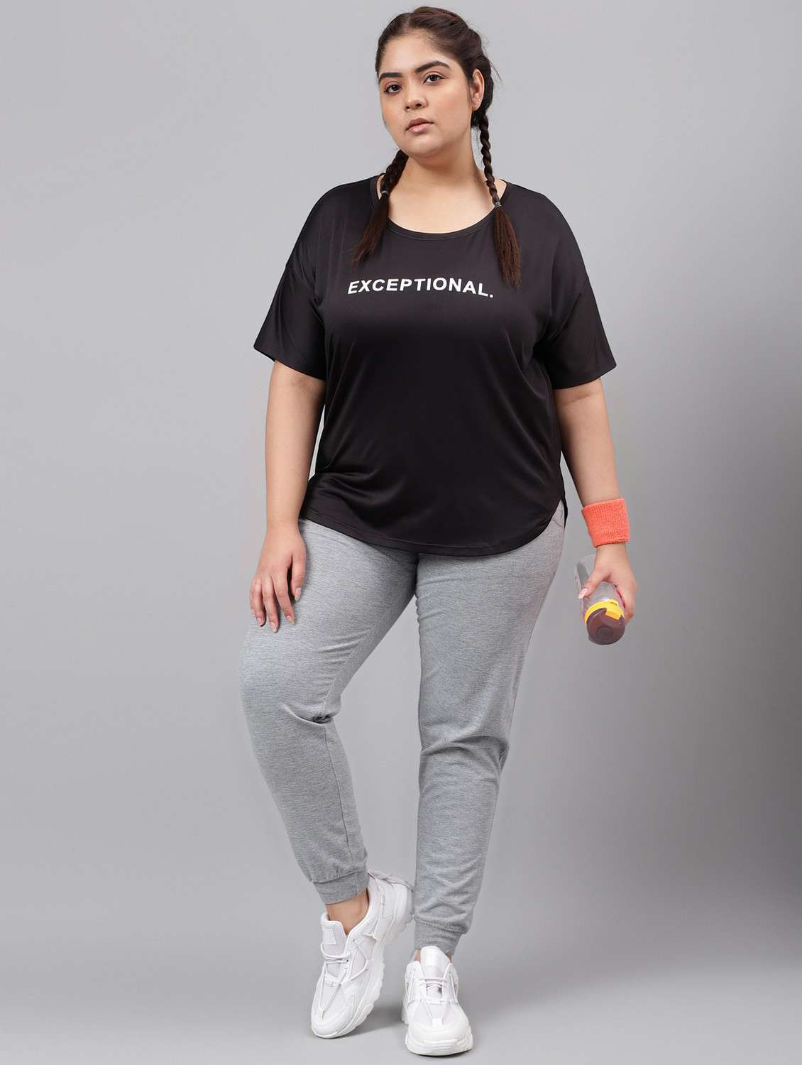 women black typographic round neck t-shirt - 21762488 -  Standard Image - 4
