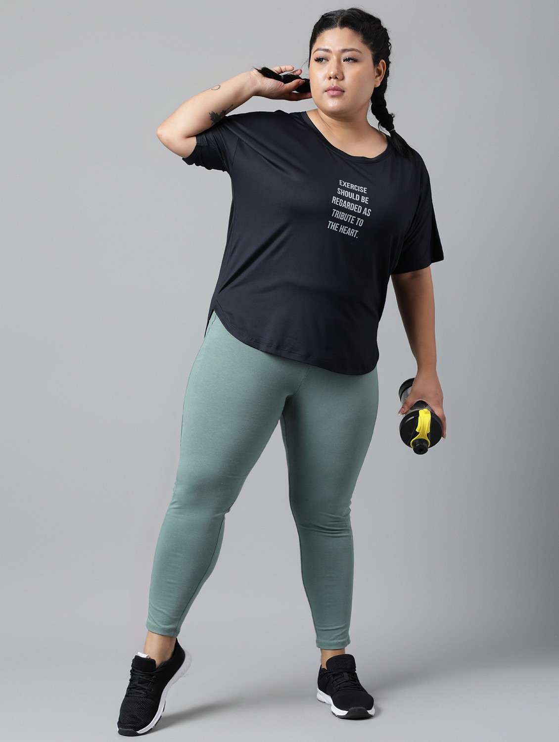 women black typographic round neck t-shirt - 21762491 -  Standard Image - 4