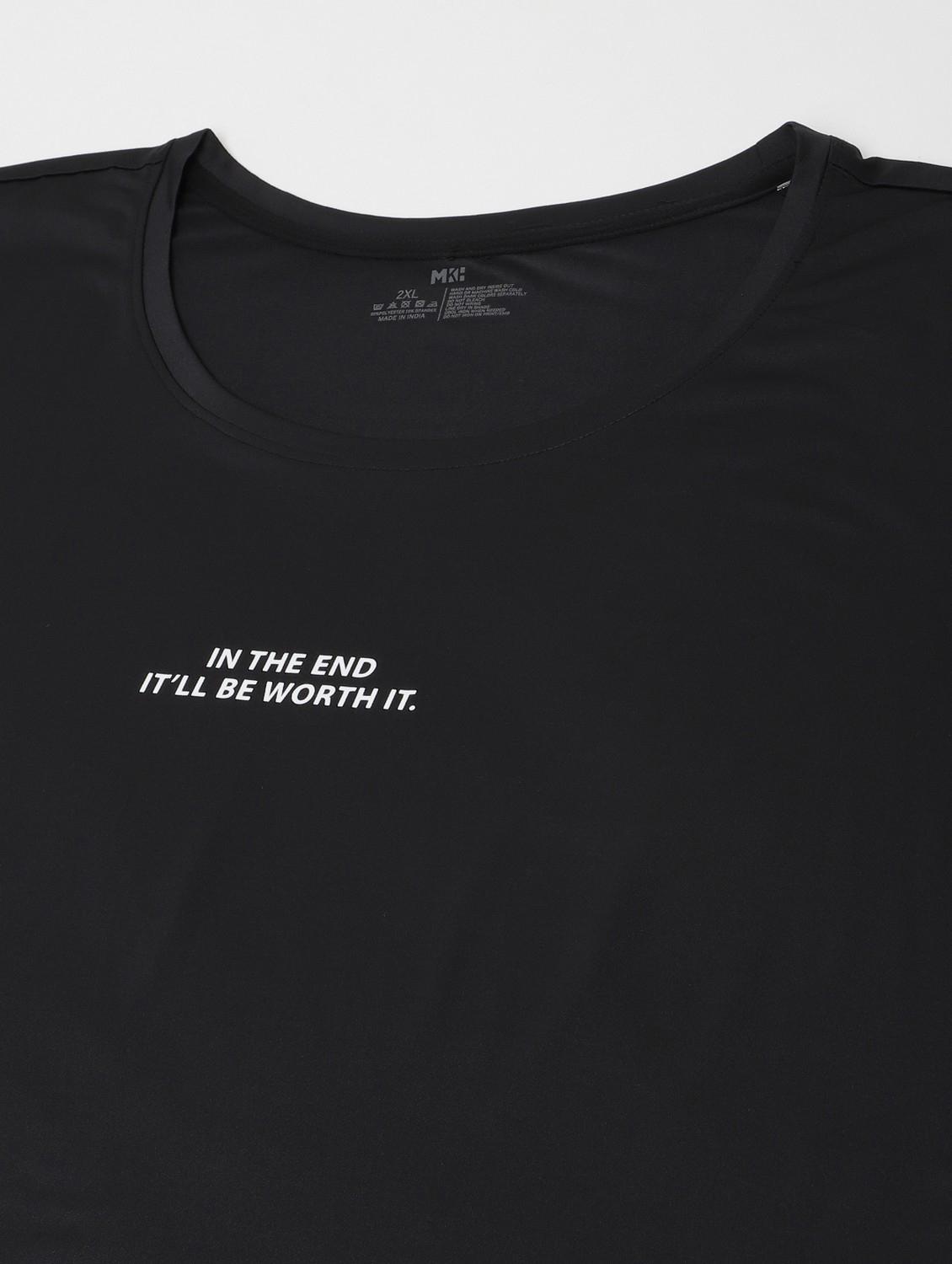 women black typographic round neck t-shirt - 21762495 - Standard Image - 6