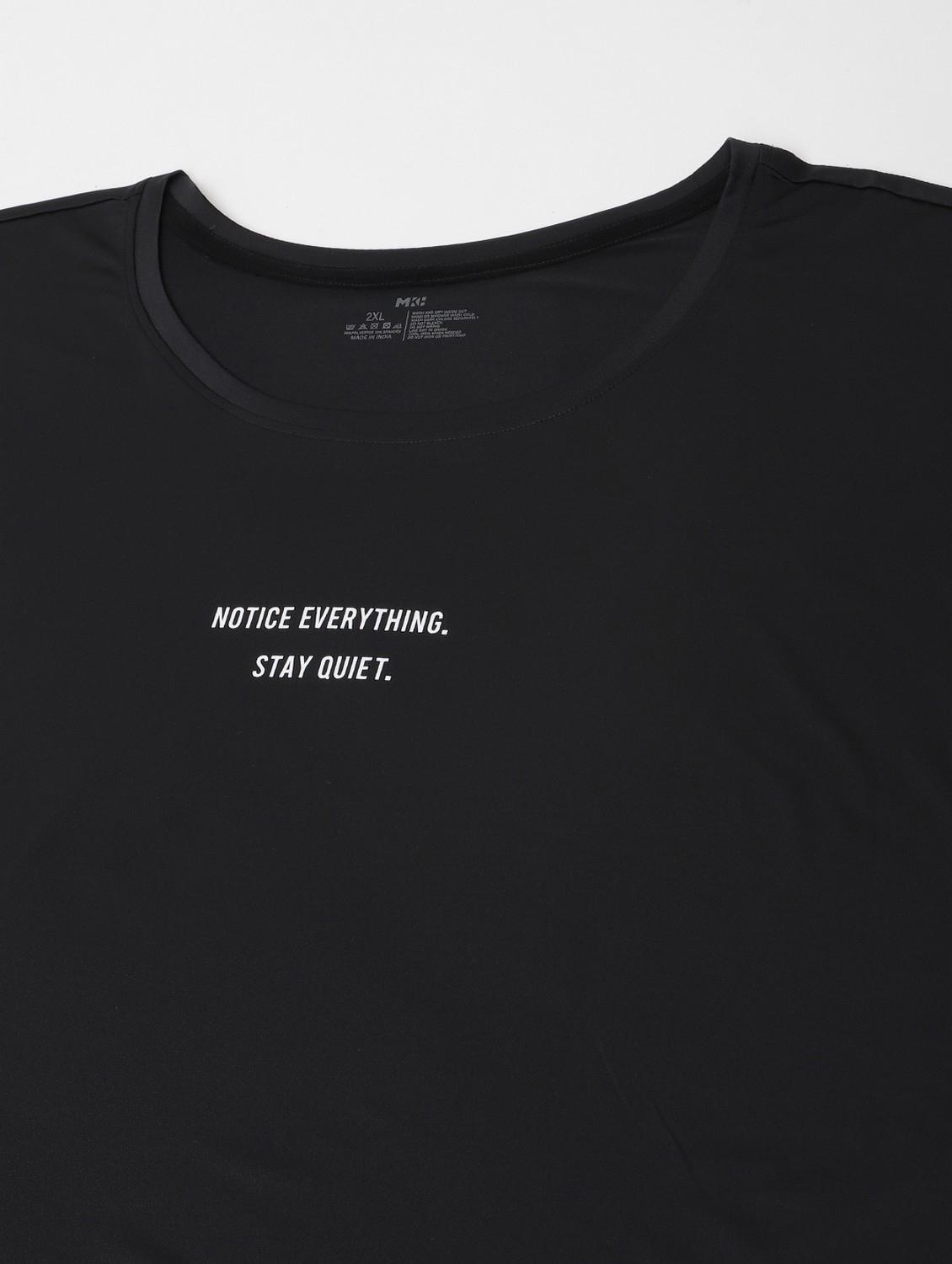 women black typographic round neck t-shirt - 21762497 - Standard Image - 6