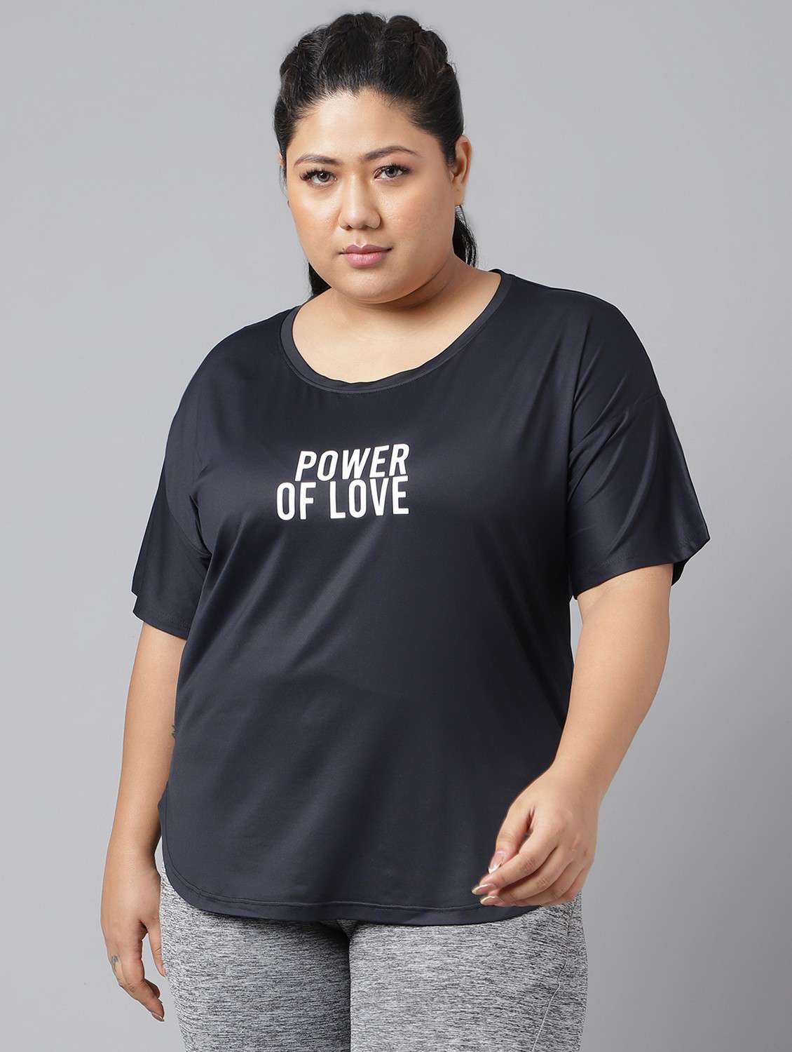 women plus size printed dri-fit sports t-shirt