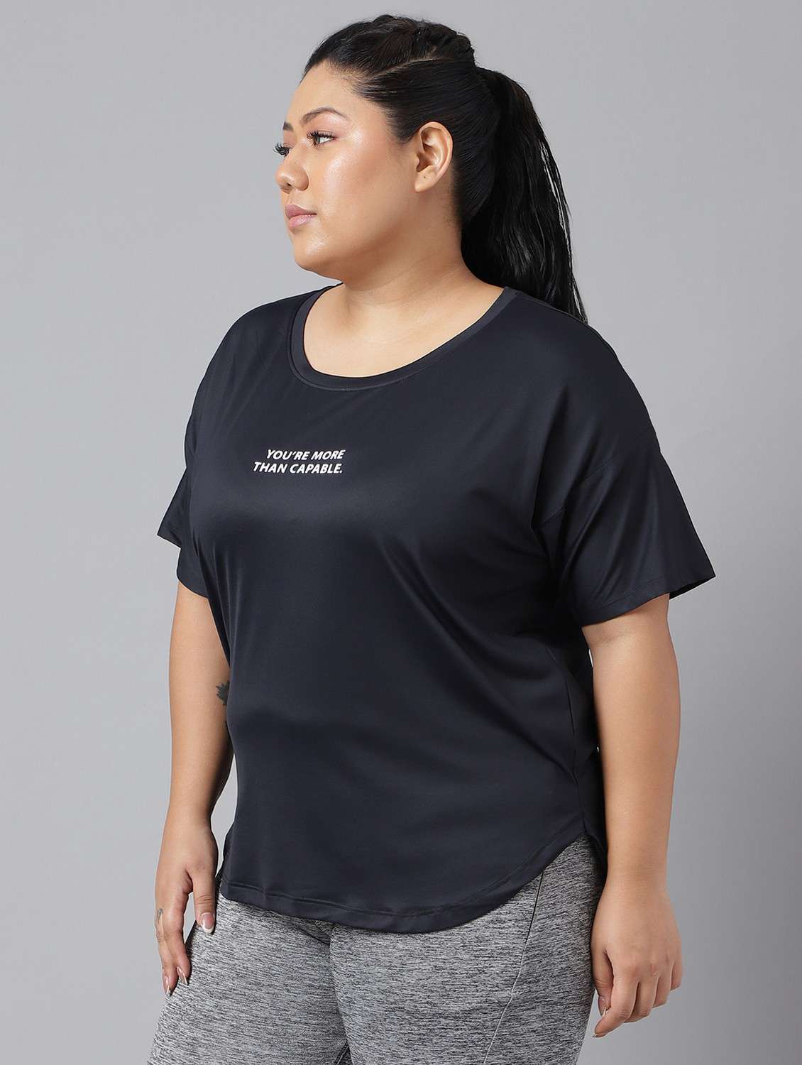 women plus size printed dri-fit sports t-shirt - 21762506 -  Standard Image - 1