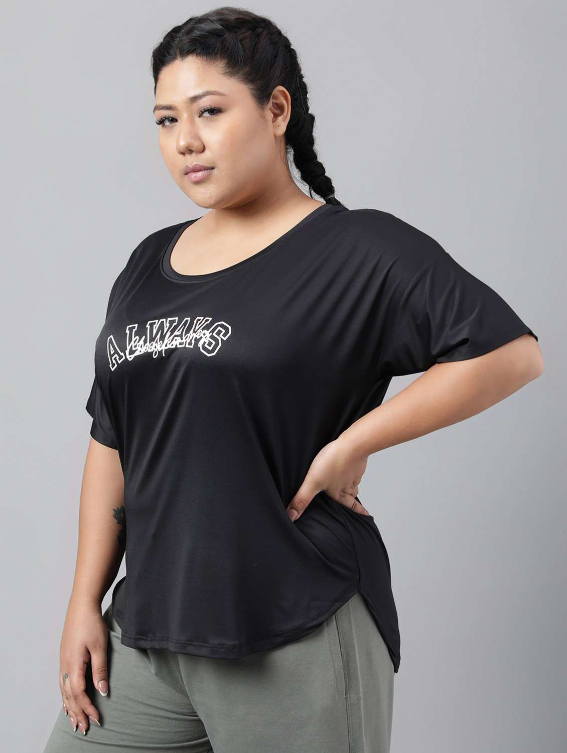 women plus size printed dri-fit sports t-shirt - 21762512 -  Standard Image - 1