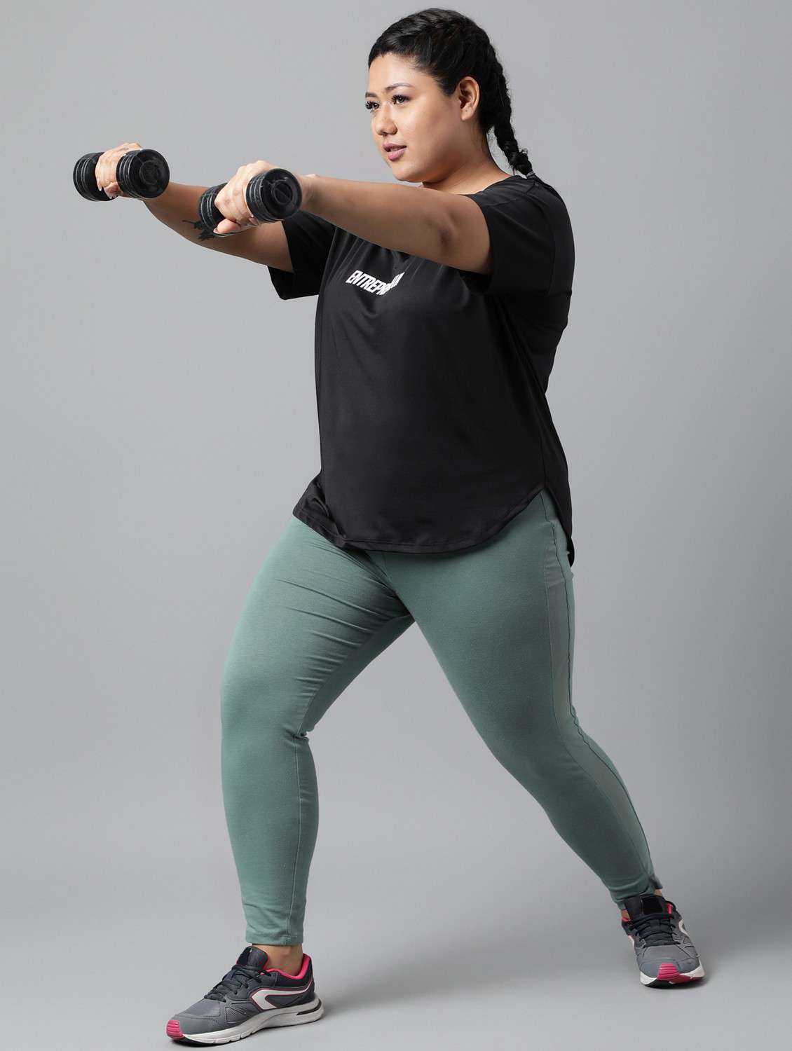 women black typographic round neck t-shirt - 21762522 -  Standard Image - 4