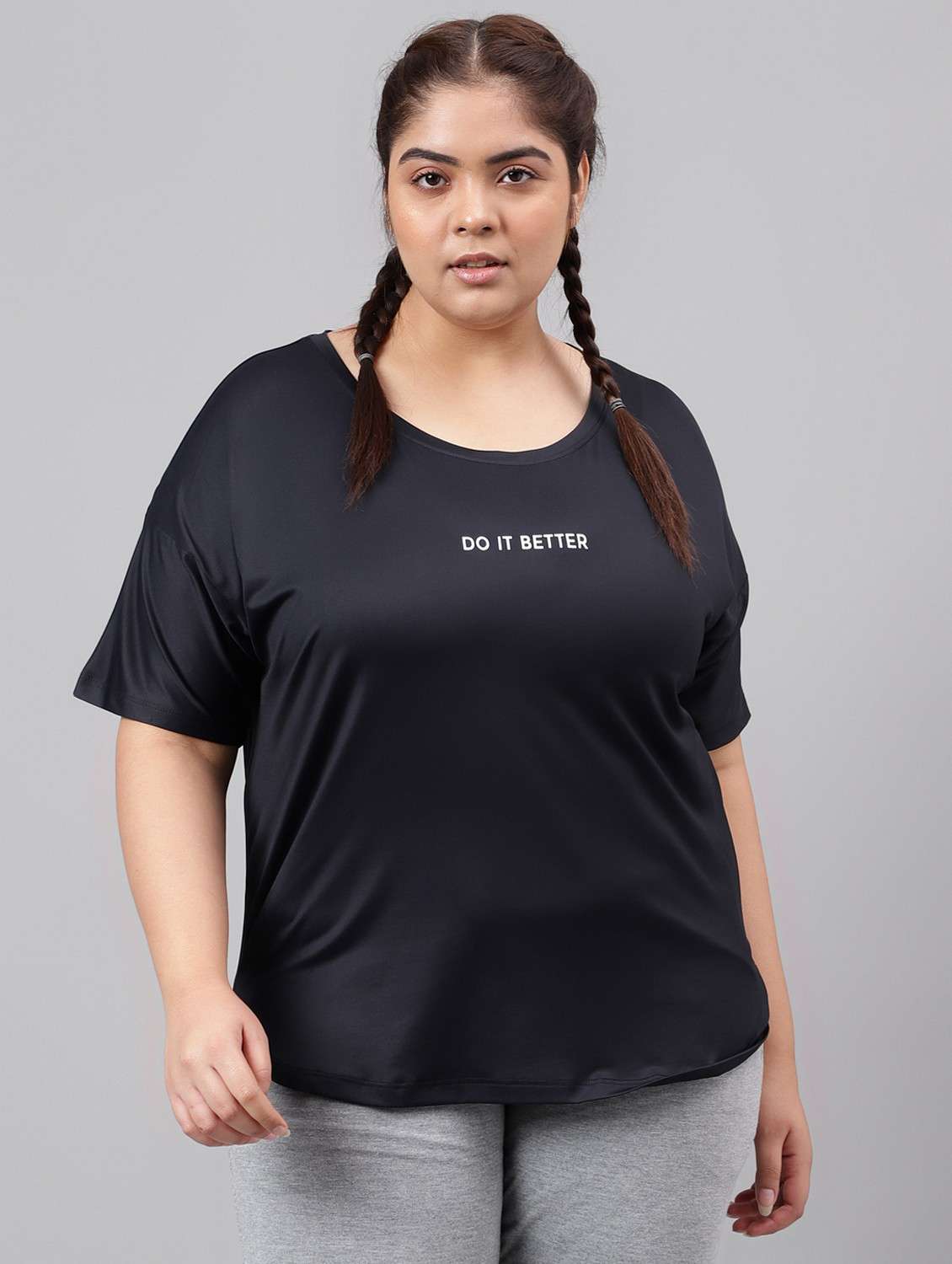 women plus size printed dri-fit sports t-shirt