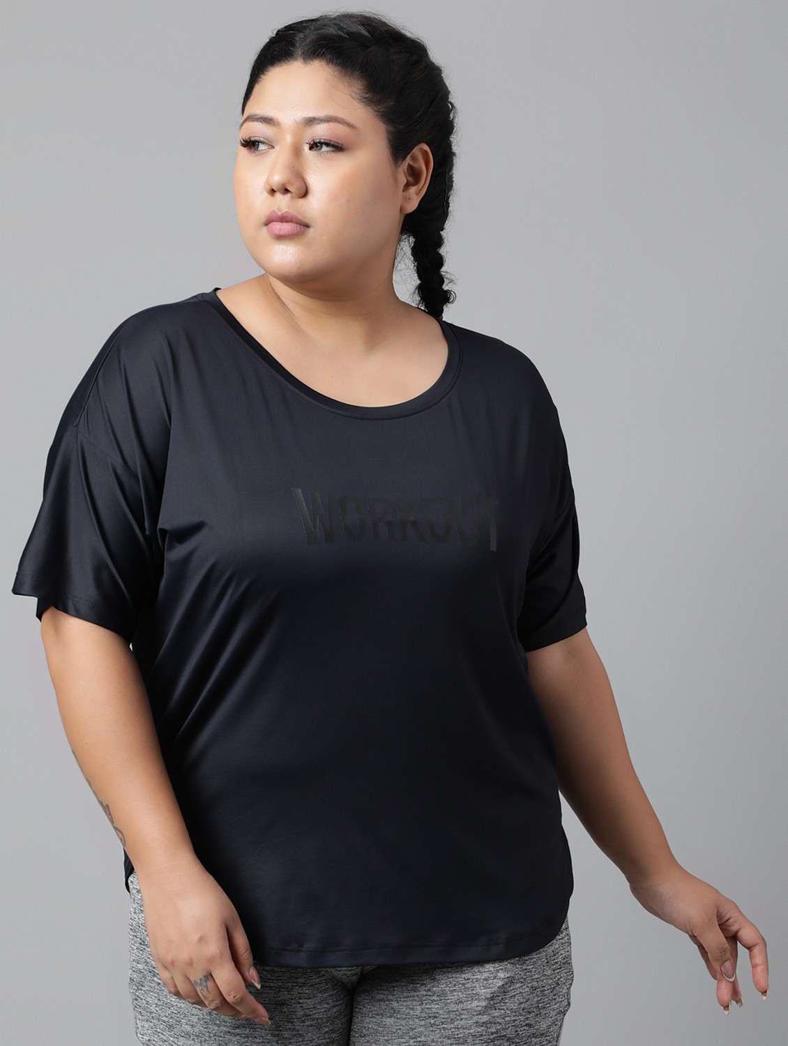 women plus size printed dri-fit sports t-shirt