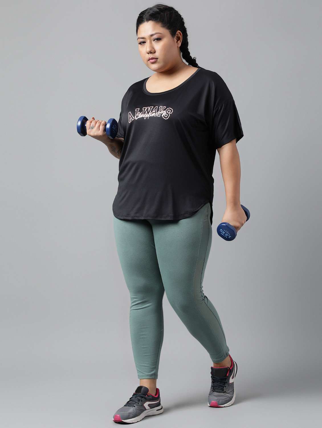 women black typographic round neck t-shirt - 21762547 -  Standard Image - 4