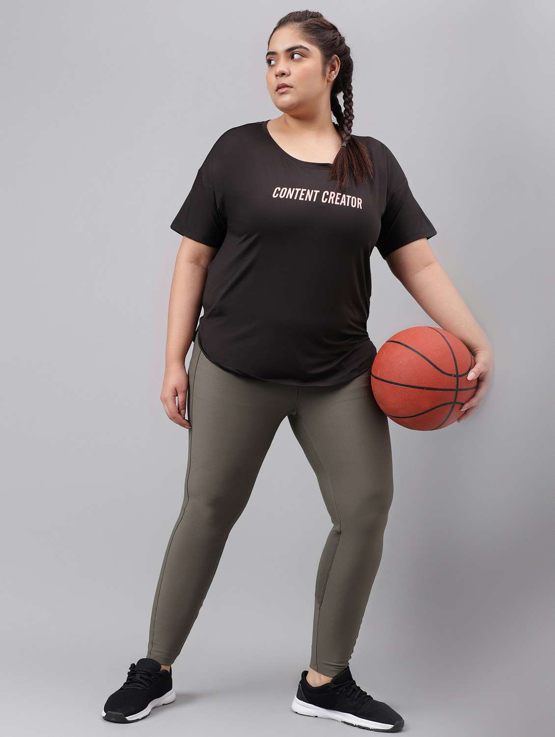 women black typographic round neck t-shirt - 21762551 -  Standard Image - 4