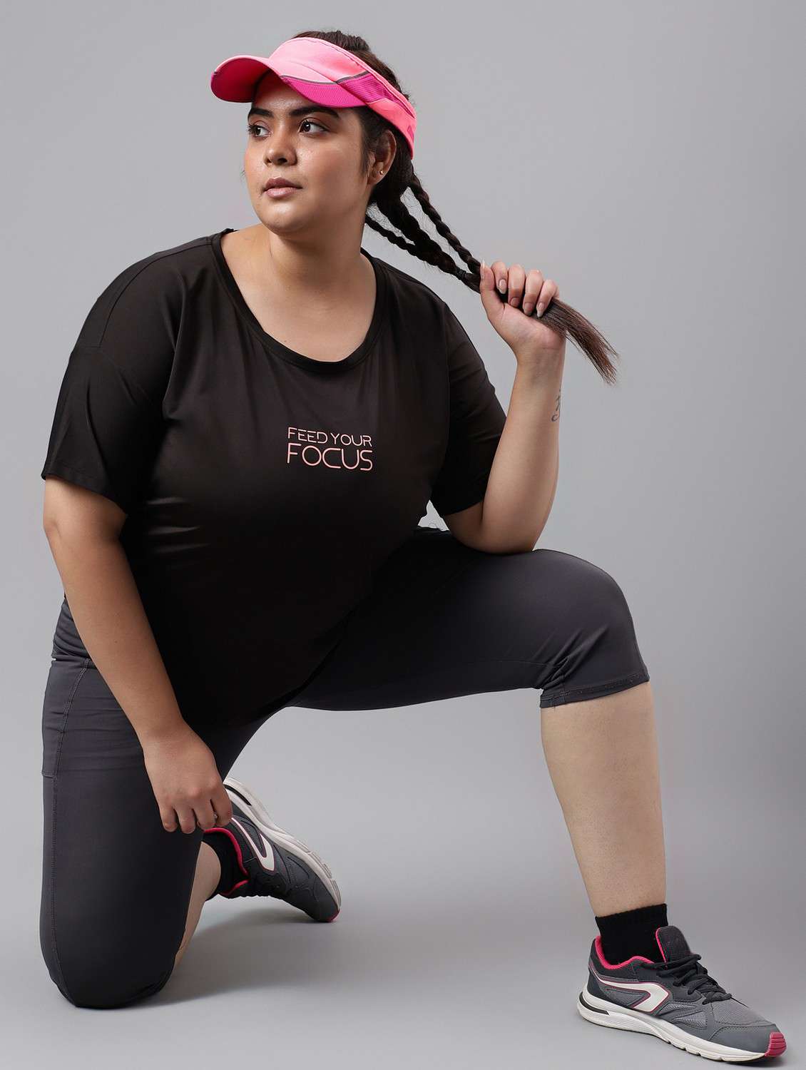 women black typographic round neck t-shirt - 21762552 -  Standard Image - 4