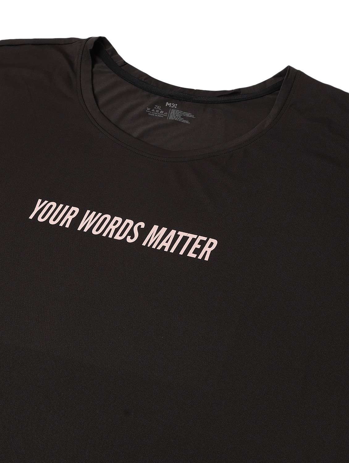 women black typographic round neck t-shirt - 21762558 -  Standard Image - 6