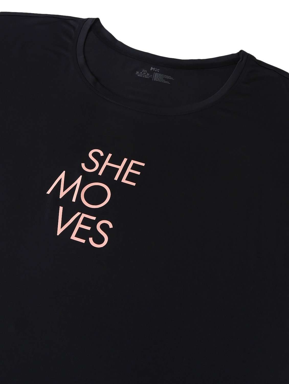 women black typographic round neck t-shirt - 21762564 -  Standard Image - 6