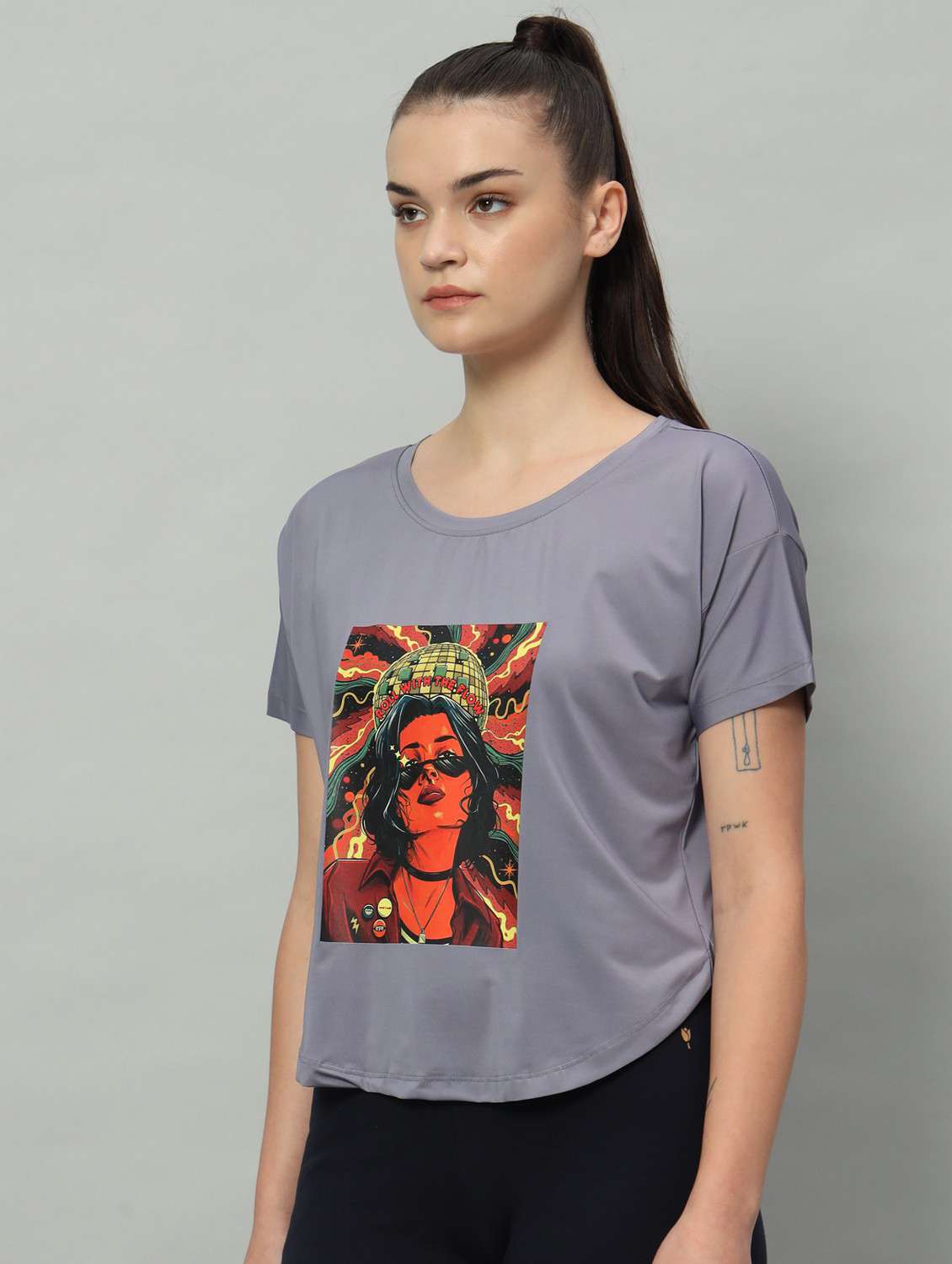 women printed dri-fit sports t-shirt - 21762567 -  Standard Image - 1