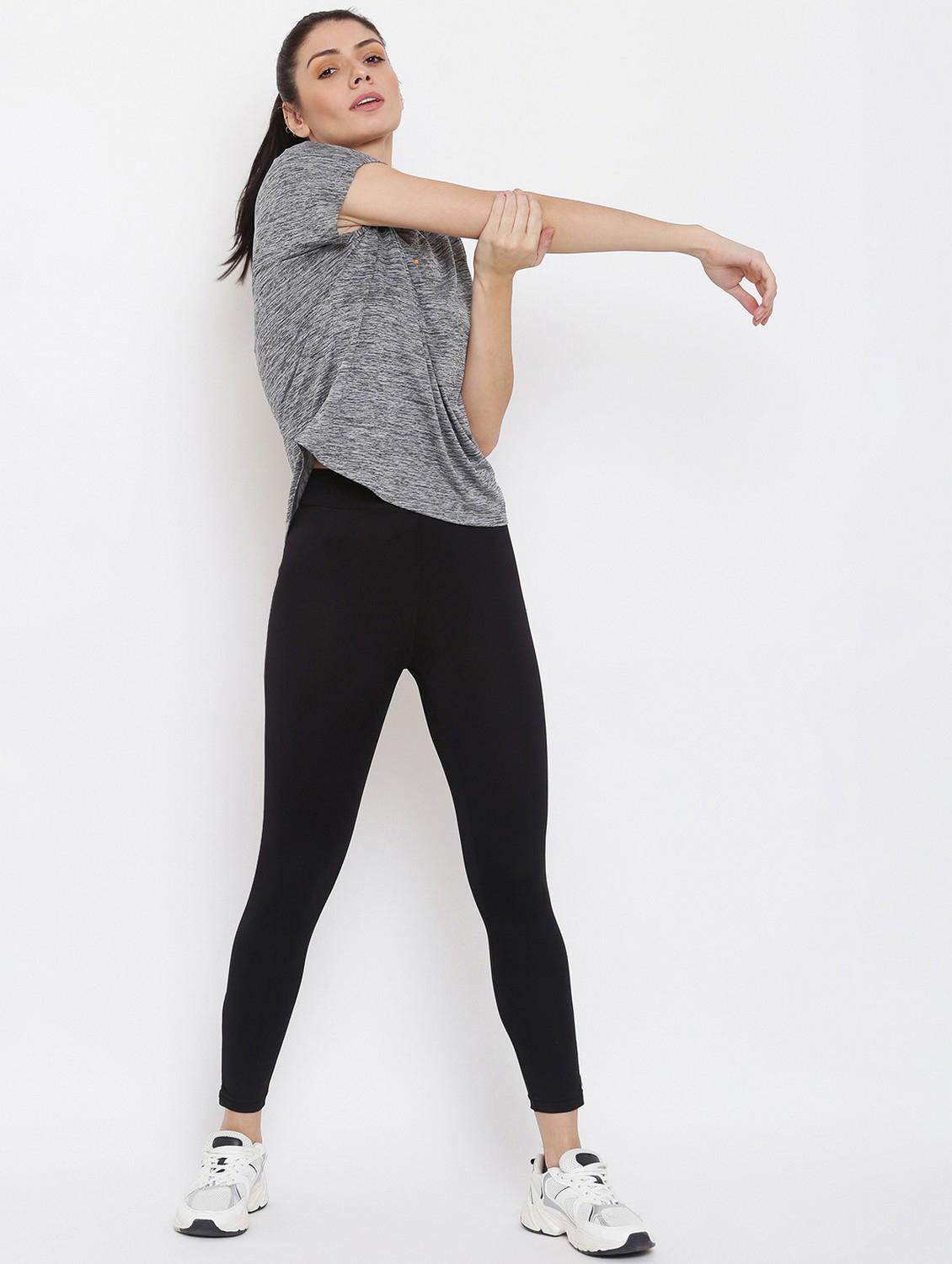 women grey typographic round neck t-shirt - 21762583 - Standard Image - 4