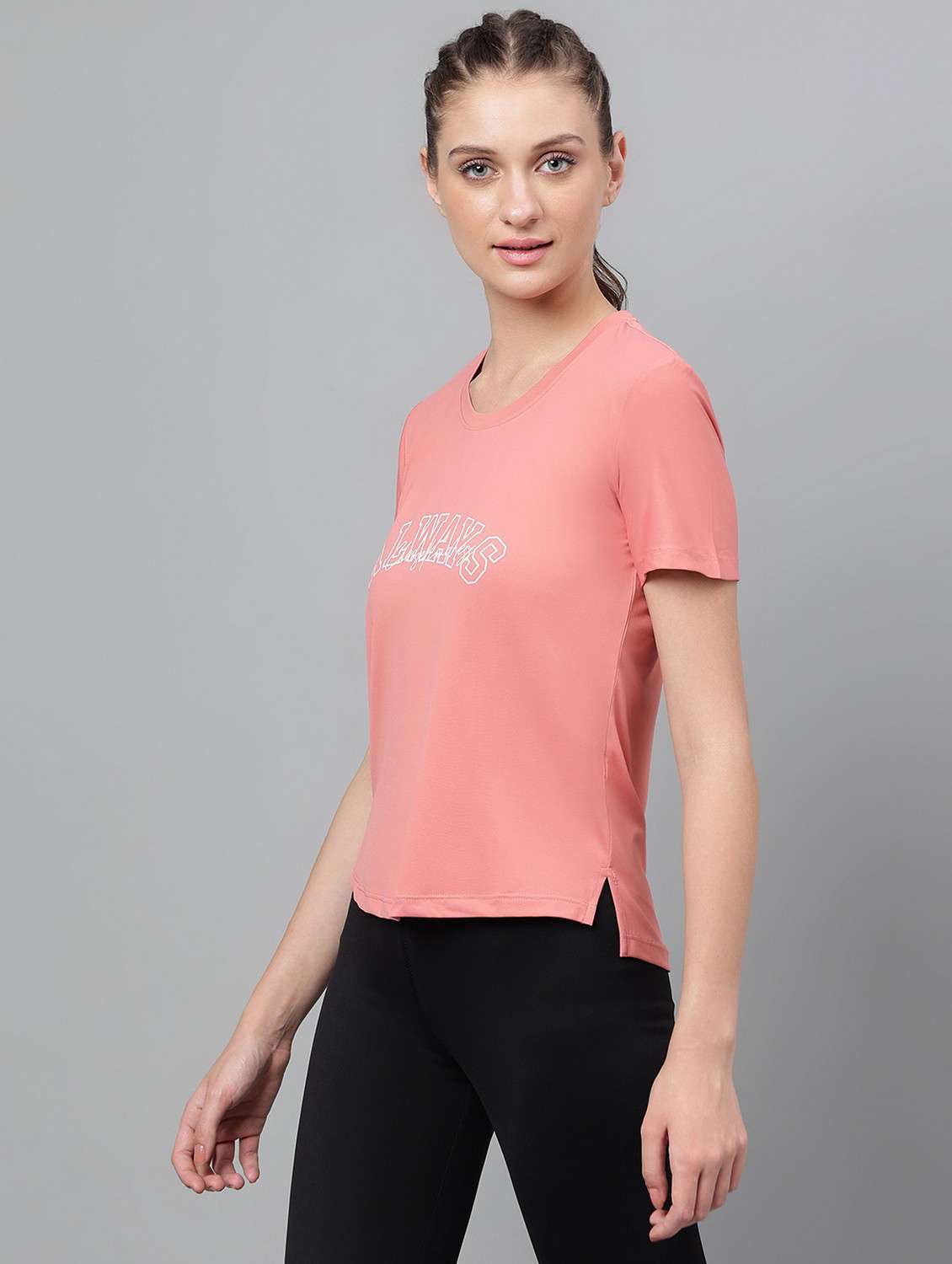 women printed dri-fit high low sports t-shirt - 21762585 -  Standard Image - 1